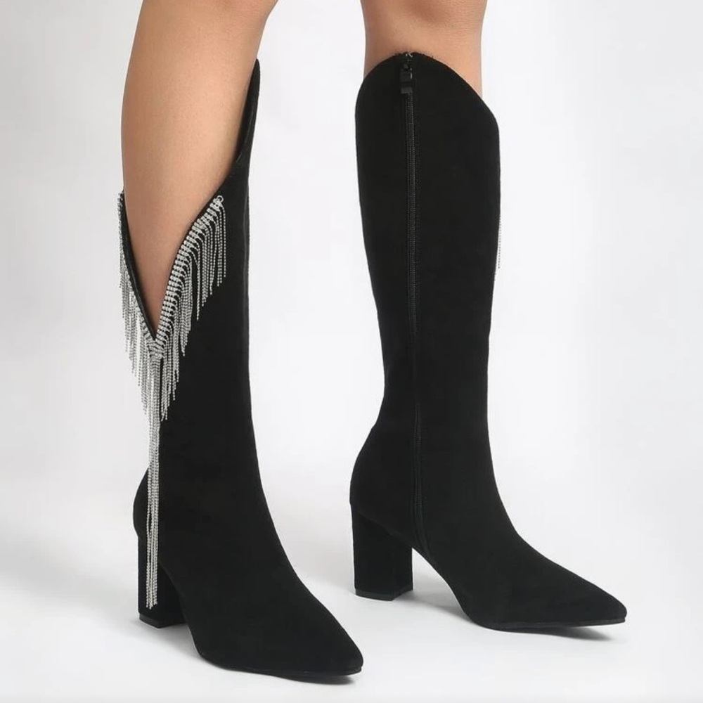 Rhinestone Fringe Cowgirl Boots - Picture 12 of 14